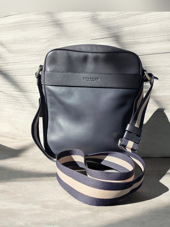 Coach Handbags - Coach Charles Flight Shoulder/Crossbody Bag, Blue Leather